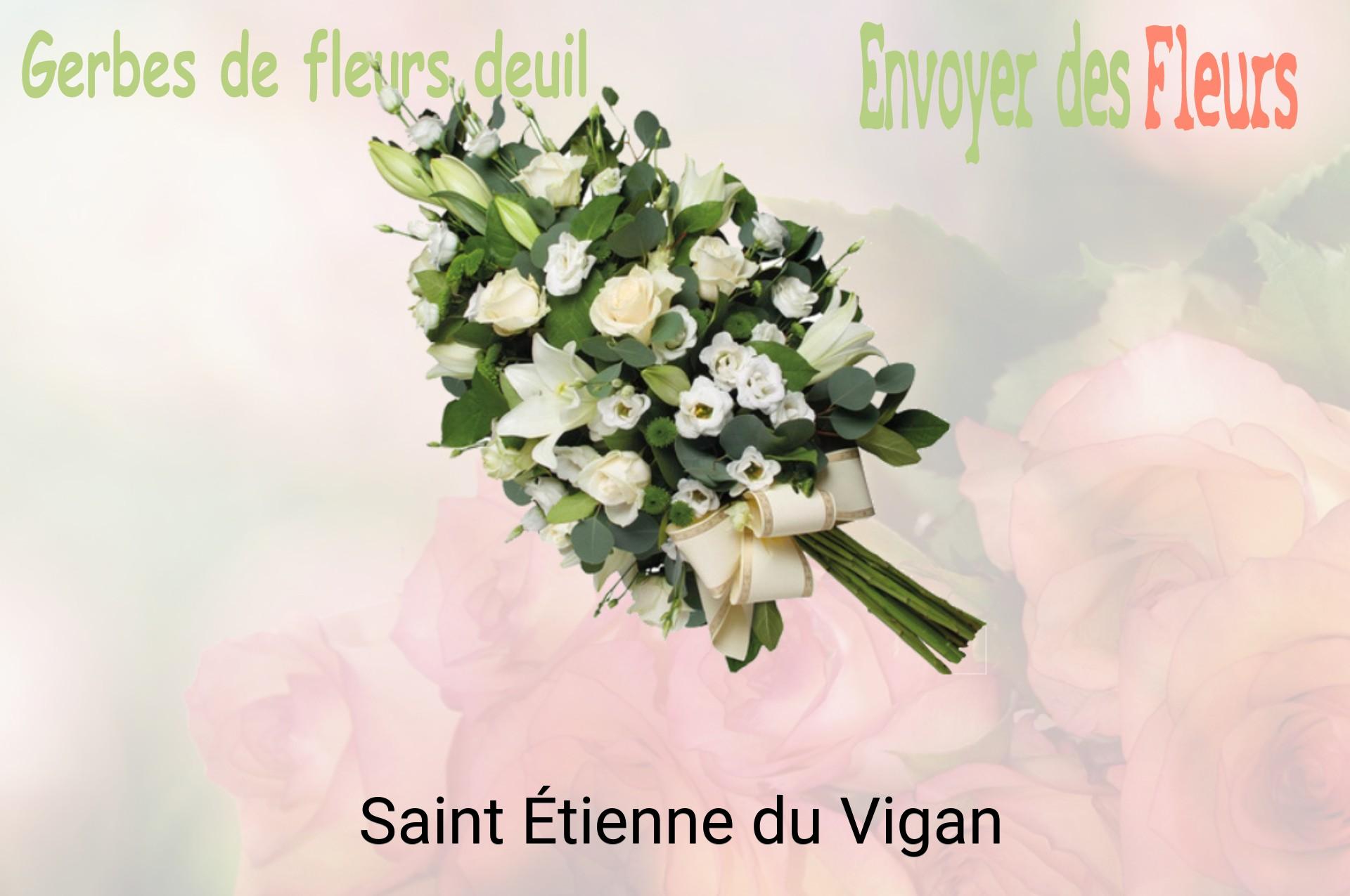 Gerbe de fleurs de deuil livrée à Saint-Étienne-du-Vigan